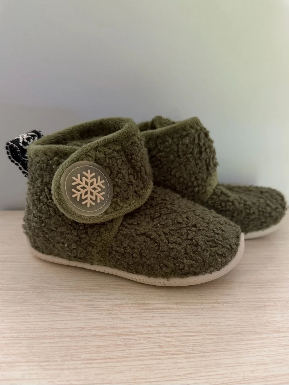 Sherpa Teddy Moss Green House Slipper Booties Toddler 6
